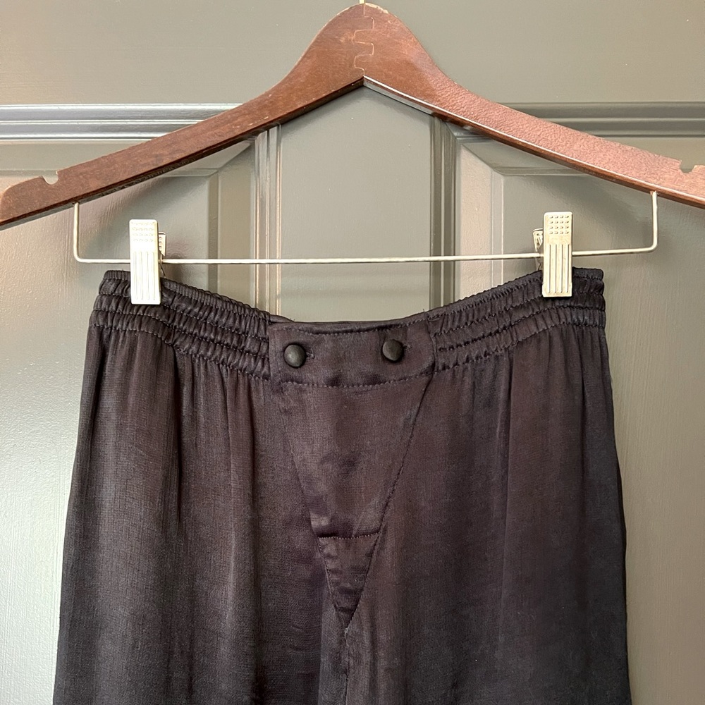 Zara Dark Navy Silk Trousers